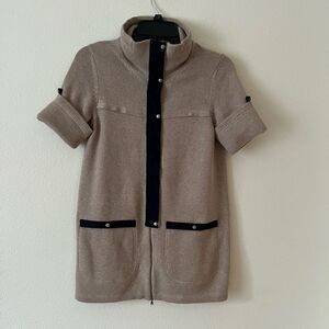 Rani Arabella Cream Jean Trim Cotton Cardigan Size Small